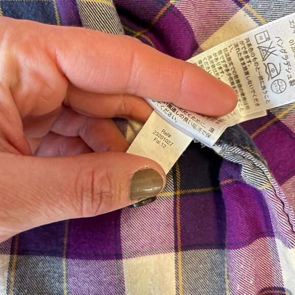 Eddie Bauer | Purple Plaid Button Down Shirt | XS - Picture 10 of 10